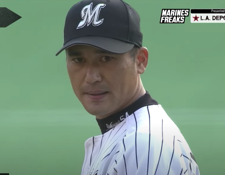 引退試合で投げる黒木知宏